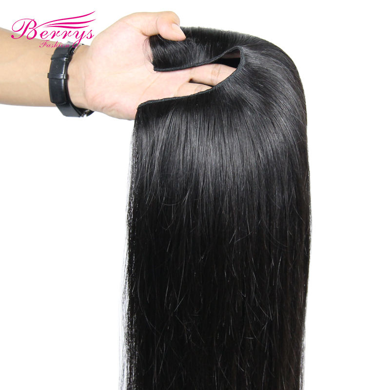 U Part Wigs Straight  Brazilian Virgin Hair Pre plucked Unprocessed 100% Virgin Human Hair Extensions Berrys Fashion