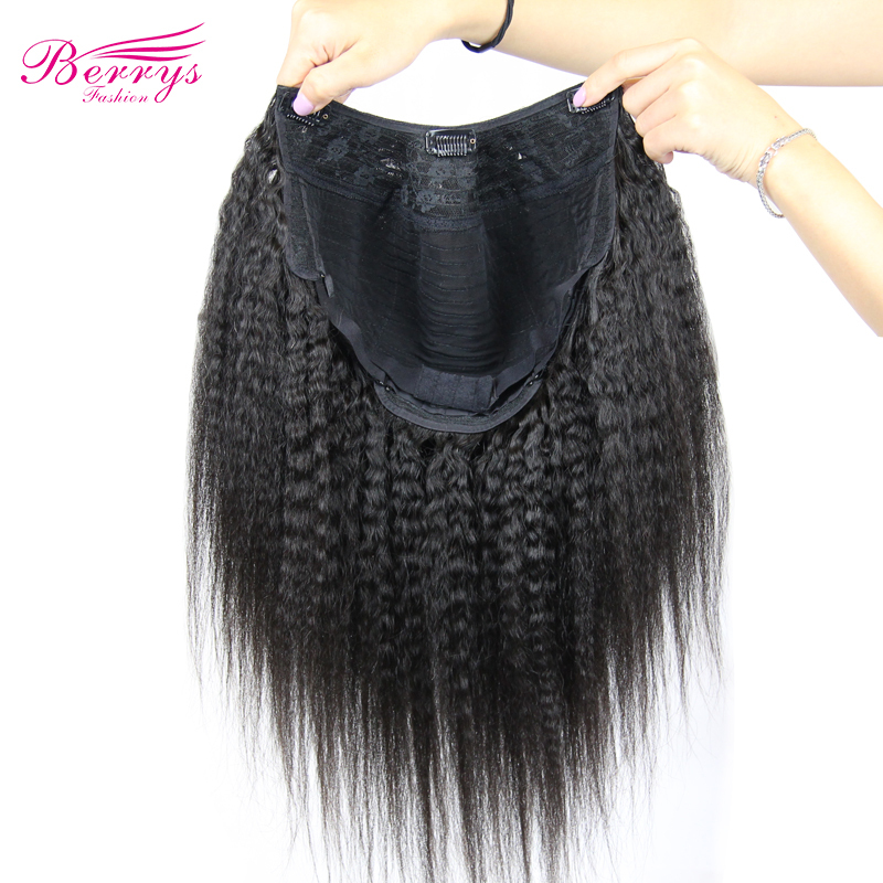 U Part Wigs New Arrivals Brazilian Kinky Stiraght Hair Extensions with  Bleached Knots Berrys Fashion