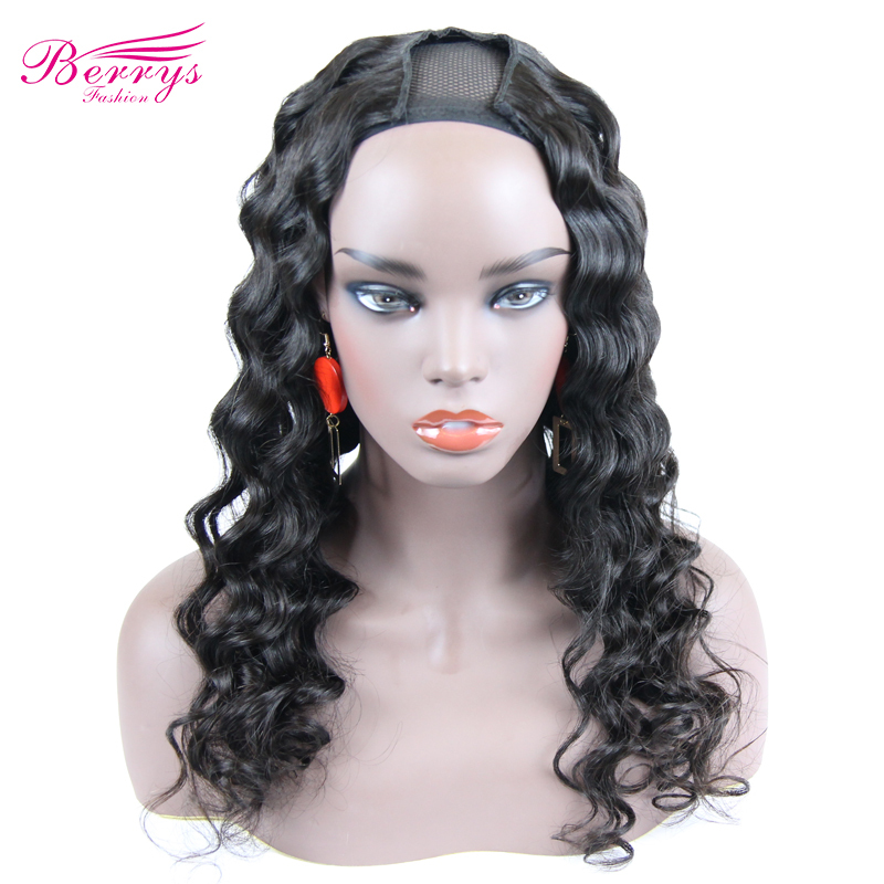 U Part Wigs Loose body Wave Brazilian Virgin Hair  Unprocessed 100% Virgin Human Hair Extensions Berrys Fashion