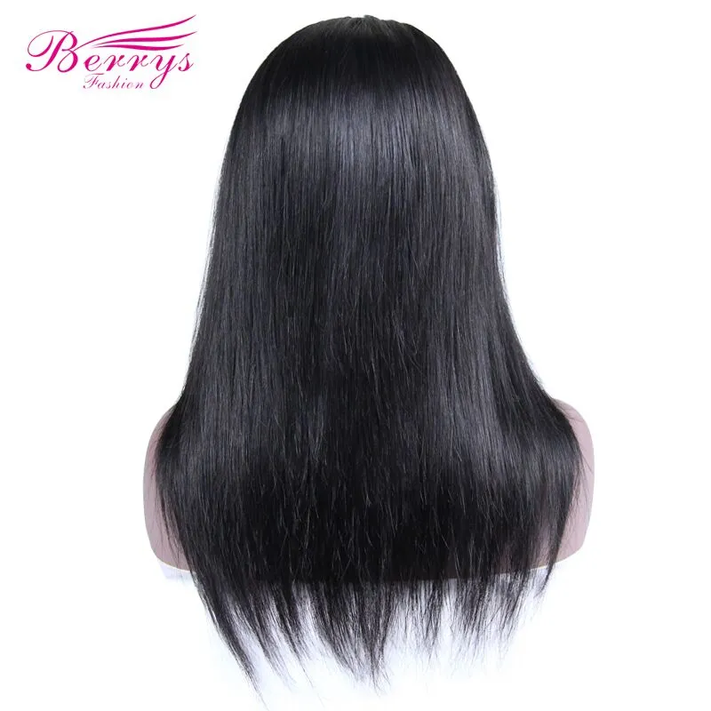 Berrys fashion Brazilian 100% Human Virgin Hair HD Lace Closure 5x5 straight wigs for woman