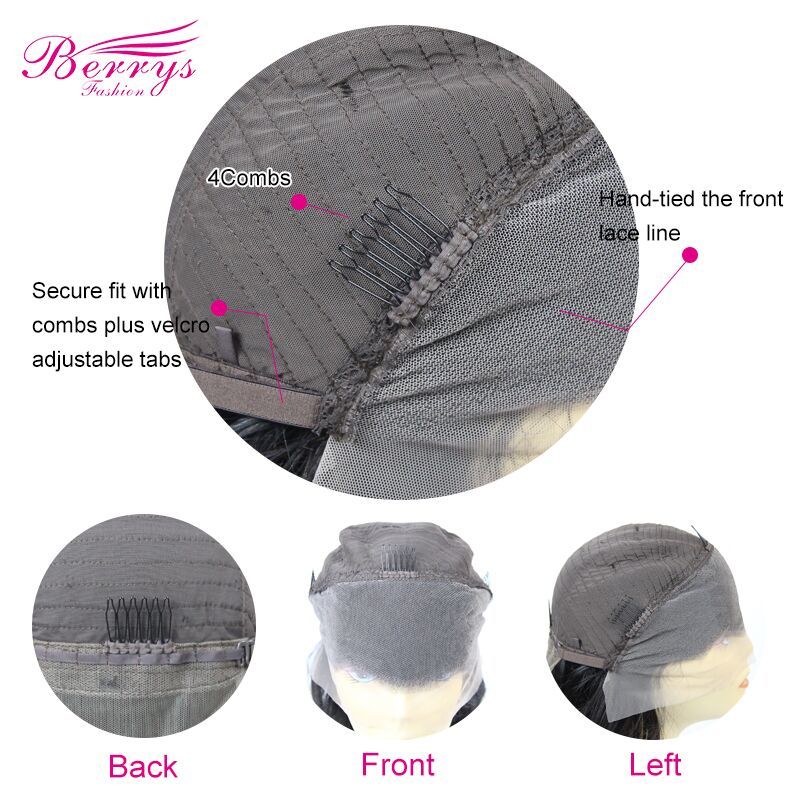 Berrys fashion Brazilian 100% Human Virgin Hair HD Lace Closure 5x5 straight wigs for woman