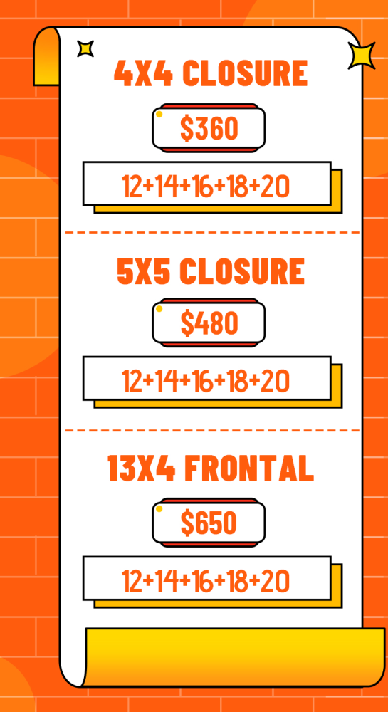 Berrys Fashion Hair 100% Virgin Human Hair Transparent Lace 4x4 Closure/5x5 Closure/13x4 Frontal,12~20 Length One For Each