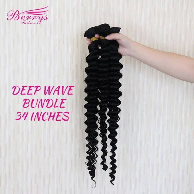 Indian Deep Wave/Curly Human Hair 30inches-50inches top quality yellow band virgin hair Natural Color 100% Virgin Unprocessed Hair Extension