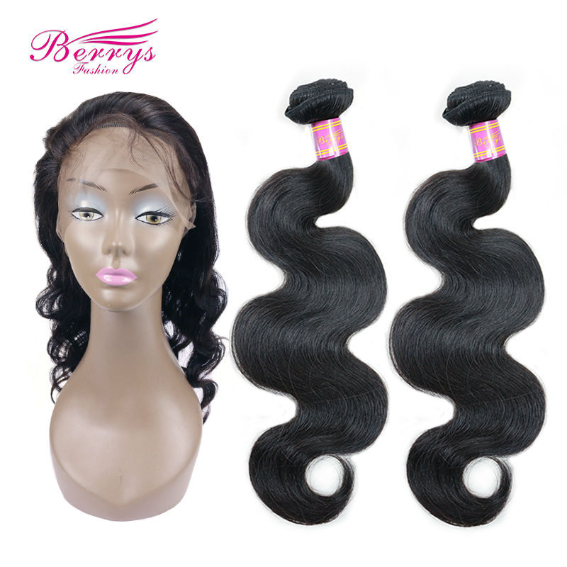 Straight Human Hair 2 Bundles + 22*4 360 Frontal Virgin Human Hair 2pcs with 1pc 360 Frontal Unprocessed Berrys Hair Products