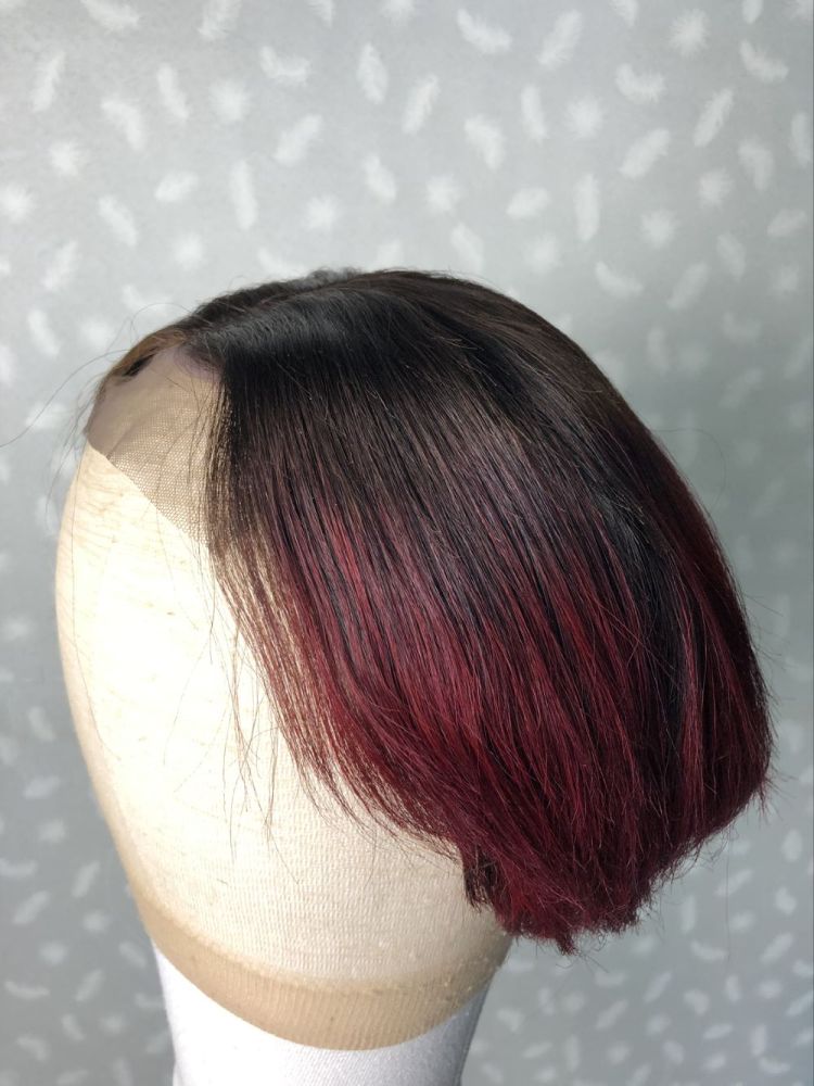 New Arrival Popular #4/99j colorful Wig 4x4 lace closure bob wigs in straight hair