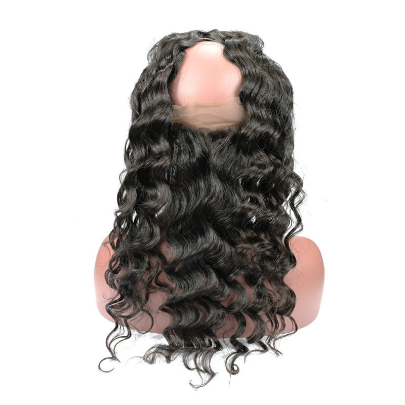 360 Loose Wave Lace Frontal 22x4&quot; Pre Plucked with Adjust Strand Elastic Band Bleached Knots Hair Frontal Berrys Fashion