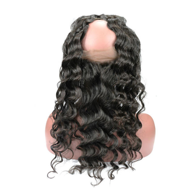 360 Loose Wave Lace Frontal 22x4" Pre Plucked with Adjust Strand Elastic Band Bleached Knots Hair Frontal Berrys Fashion