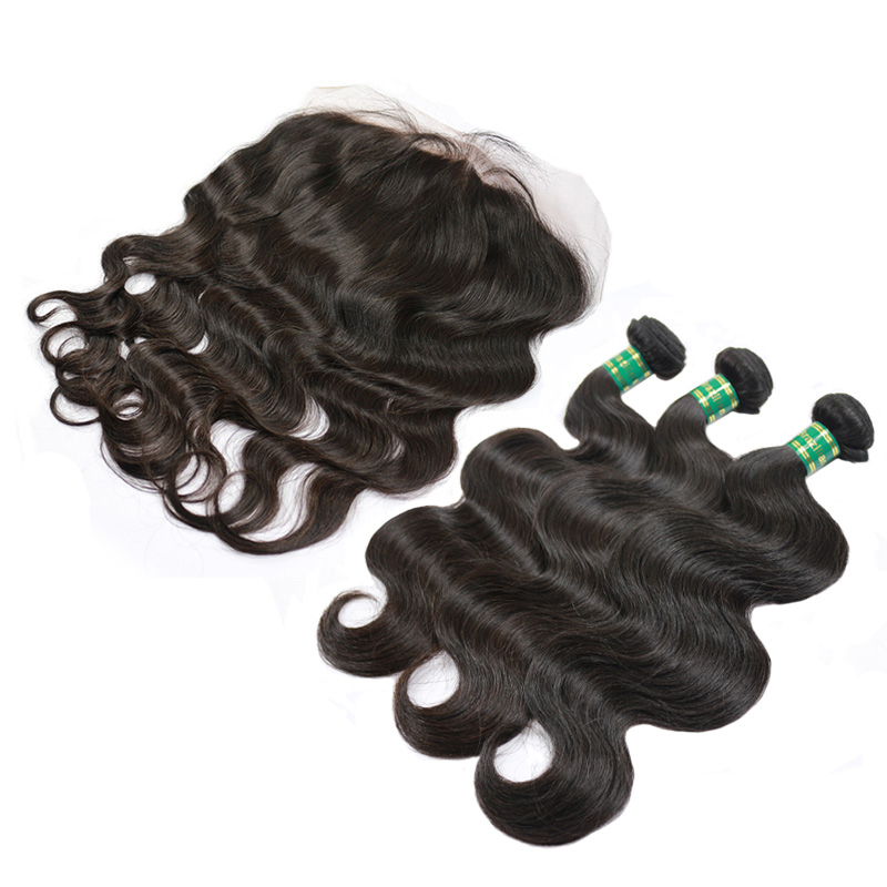 Hot Selling Brazilian Body Wave Human Hair + Lace Frontal 13*6 Virgin Hair Body Wave 3pcs with 1pc Top Lace Frontal Unprocessed Berrys Hair Products
