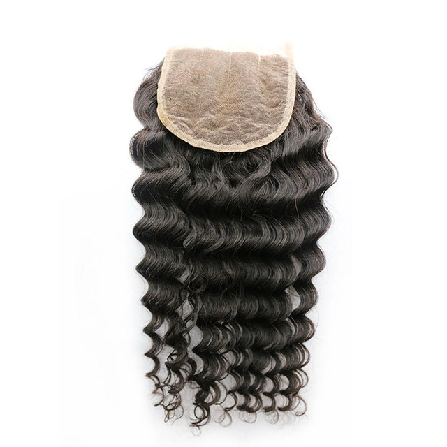 HDLace closure free Part 5*5 Brazilian Deep Wave 100% Human hair 10-20 Natural Hairline bleached knots virgihn Hair Weave Berrys Fashion