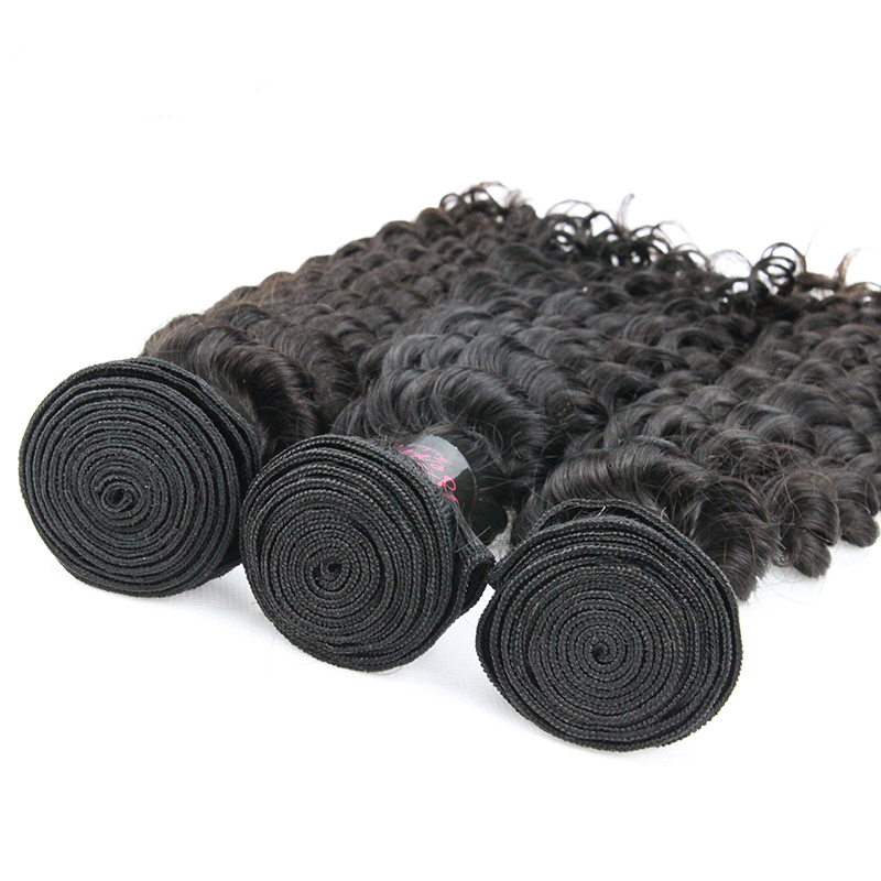 Deep/loose Wave Hair 3 Bundles & 1 Closure 4 PCS Top Quality Yellow Band 100% Virgin Human Hair, can Be Dyed