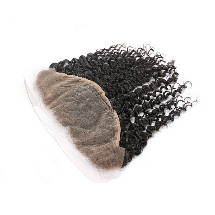 1pc 13*6 Deep Wave/Curly Lace Frontal Free Part Bleached Knots 100% Virgin Unprocessed Human Hair Berrys Fashion
