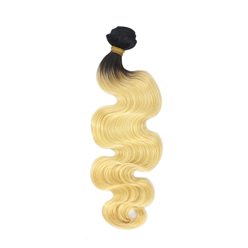 Body Wave Virgin Hair Blonde Hair with black roots 1b/#613 Color 1pc/lot 10&quot;-30&quot; 100 % Human Hair Berrysfashion Hair