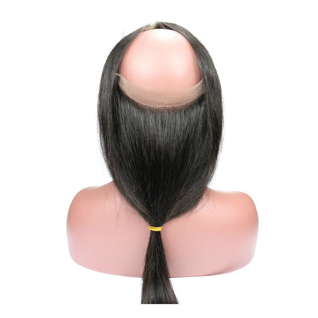 360 Straight Lace Frontal 22*4" Pre Plucked with Adjust Strand Elastic Band Bleached Knots Virgin Hair Frontal Berrys Fashion