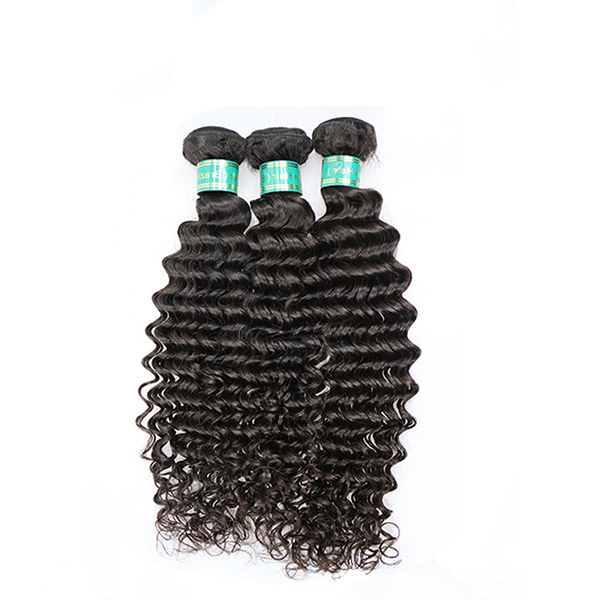 3 Bundles Deep Wave with Pre-plucked 13*4 Lace Frontal 100% Human Hair Berrys Fashion Hair