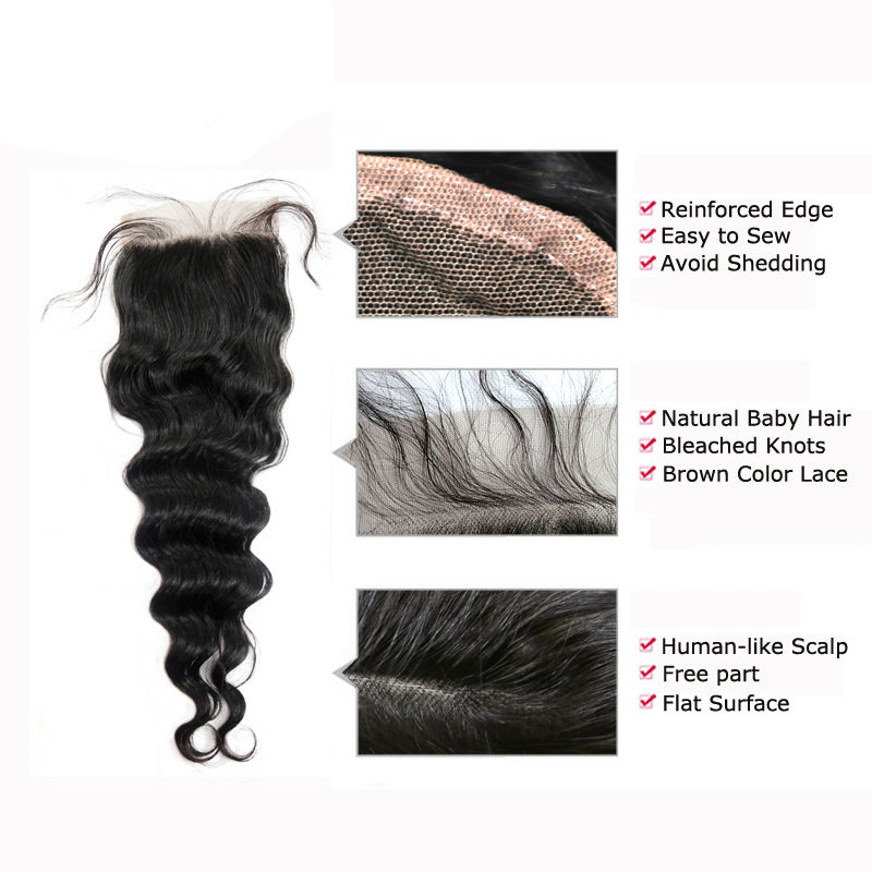 Loose Wave Hair 3 Bundles & 1 Closure 4 PCS / Lot with High Quality,New Arrival Malaysian Hair 100% Virgin Human Hair, can be Dyed