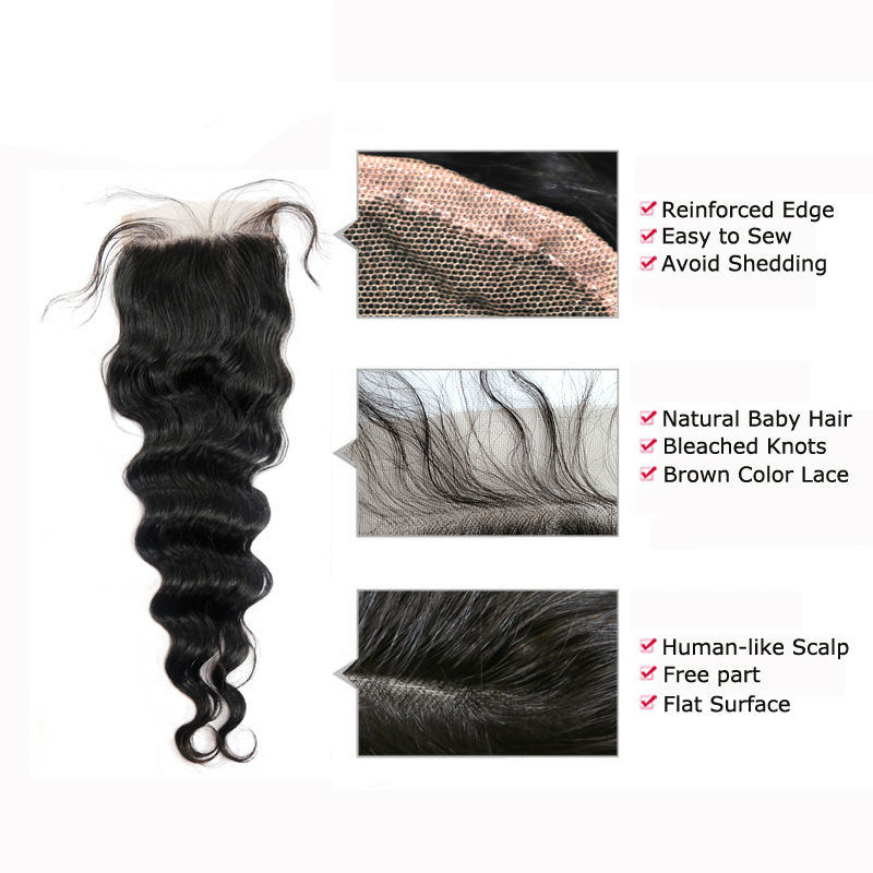 Loose Wave Hair 3 Bundles &amp; 1 Closure 4 PCS / Lot with High Quality,New Arrival Malaysian Hair 100% Virgin Human Hair, can be Dyed