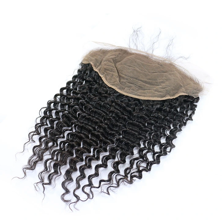 1pc 13*6 Deep Wave/Curly Lace Frontal Free Part Bleached Knots 100% Virgin Unprocessed Human Hair Berrys Fashion