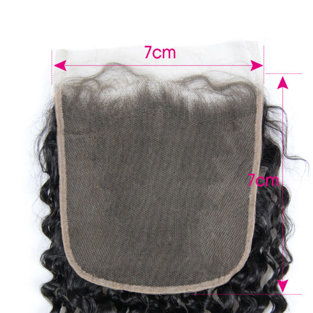 7*7&quot; Lace Closure Deep Wave Brazilian Virgin Hair Free Part Prepluncked Closure Unprocessed Human Hair Extensions Berrys Fashion