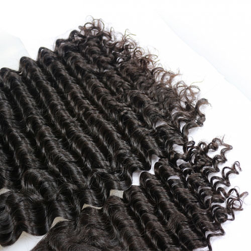 3 Bundles Deep Wave with Pre-plucked 13*4 Lace Frontal 100% Human Hair Berrys Fashion Hair