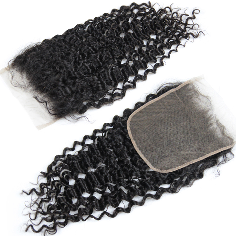 7*7&quot; Lace Closure Deep Wave Brazilian Virgin Hair Free Part Prepluncked Closure Unprocessed Human Hair Extensions Berrys Fashion