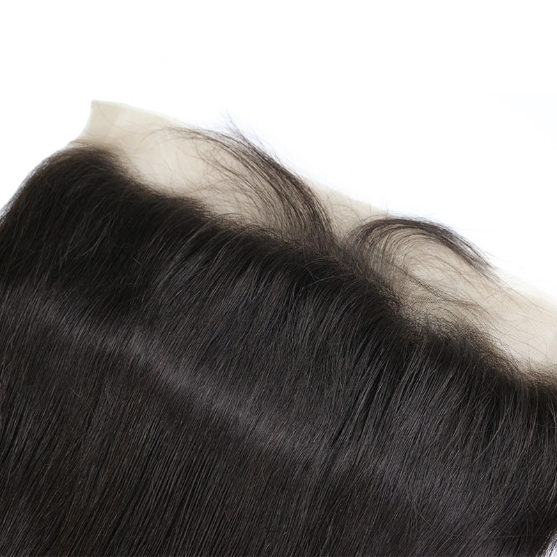 Straight 13*6 Lace Frontal 100% Virgin Hair  with Bleached Knots and Natural Hair Line