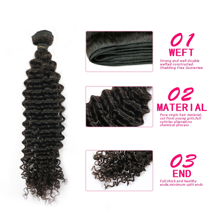 Sliver Band 1pc Peruvian Deep Wave/Curly Unprocessed Virgin Human Hair Beautiful Queen Hair Products