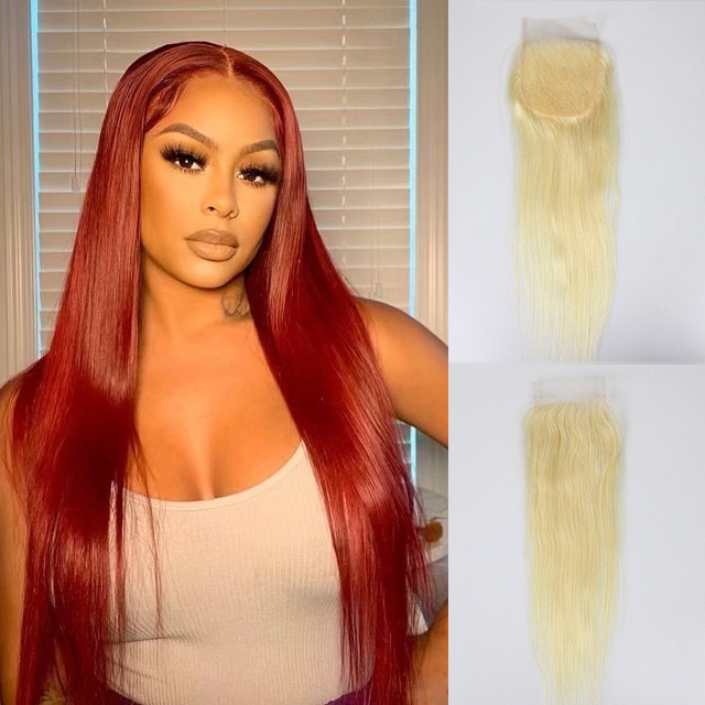 #613 Blonde Hair 5x5 HD/Transparent Lace Closure Berrysfashion hair