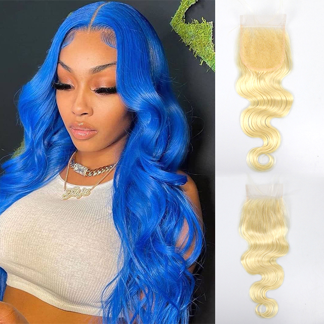 #613 Blonde HD/Transparent 4x4 Lace Closure Berrysfashion hair