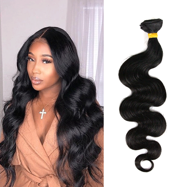 1pc Body Wave yellow band Virgin Hair 100% Unprocessed Virgin Human Hair Extension Berrys Fashion Hair