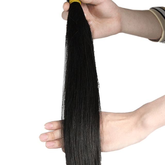 High Quality Yellow Band Virgin Hair Straight 1pc Natural Color Soft Human Hair Extension