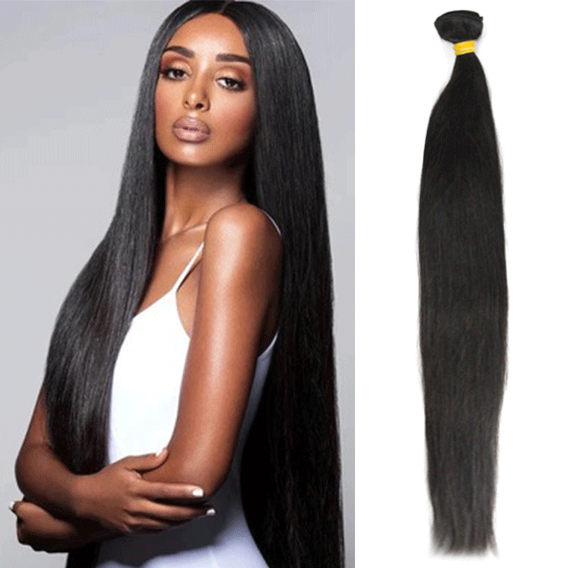 High Quality Yellow Band Virgin Hair Straight 1pc Natural Color Soft Human Hair Extension