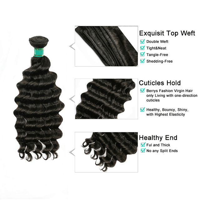 Yellow Band Top Quality Big Deep wave&Water wave 100% Human Virgin Hair