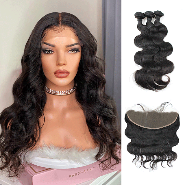 Body Wave 3 Bundles & 1 Frontal Top Quality Virgin Human Hair Berrys Fashion Hair