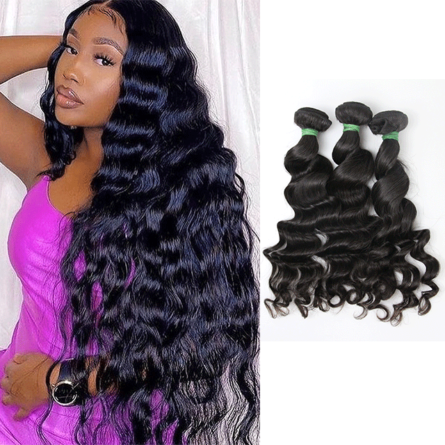 Loose Wave/Deep Wave Human Hair Bundles Real 100% Raw Hair Extensions Double Wefts 10-30 Inches Bundles Deal Berryshair Pervian Raw Hair