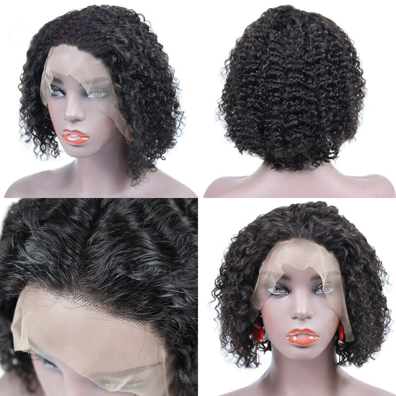 Bob Lace Front Wigs For Women Kinky Curly Lace Front Pre-Plucked Short Wig Brazilian Curly Human Hair Wigs Berrys Fashion