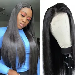 HD/Transparent 4*4 Lace Closure Wig Straight For Women Black Color Brazilian any Density Customized Lace closure Wigs Berrys Fashion 100% Virgin Hai