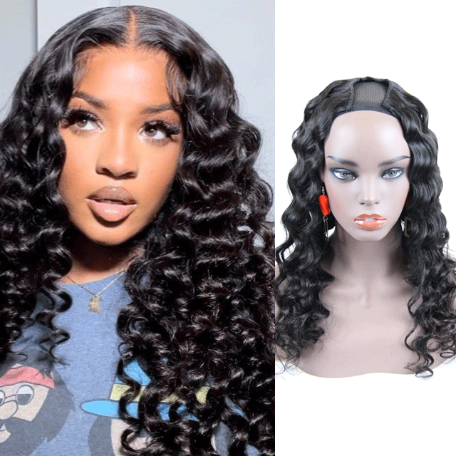 New Arrival Brazilian Loose Body Wave 100% Human hair 10-28 Natural Hairlin U Part Wig Berrys Fashion