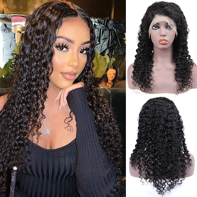 Deep Curly Human Hair Wigs Pre Plucked With Baby Hair 13*4 Lace Front Human Hair Wigs For Black Women Pre Plucked Transparent Lace