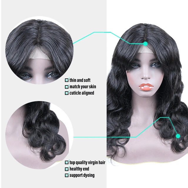 5x5 Lace Closure Body Wave Bangs wig Brazilian Virgin Hair Pre plucked Closure Unprocessed 100% Virgin Human Hair Extensions Berrys Fashion