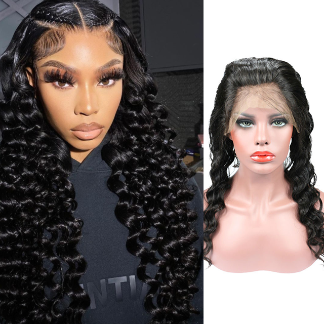 360 Loose Wave Lace Frontal 22x4" Pre Plucked with Adjust Strand Elastic Band Bleached Knots Hair Frontal Berrys Fashion