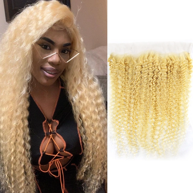 13*4 613 Deep Wave Frontal 100% virgin hair can dying to every color lace frontal