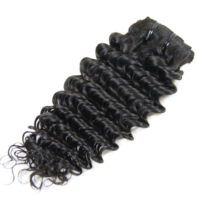 New Arrival Clip in hair Easy Use Deep Wave 100% Human Raw hair 20-26 inch Berrys Fashion