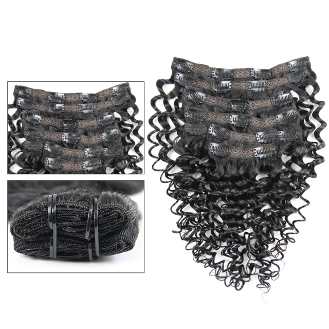 New Arrival Clip in hair Easy Use Deep Wave 100% Human Raw hair 20-26 inch Berrys Fashion