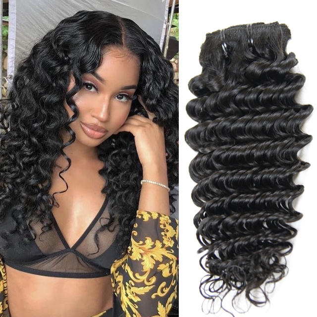 New Arrival Clip in hair Easy Use Deep Wave 100% Human Raw hair 20-26 inch Berrys Fashion