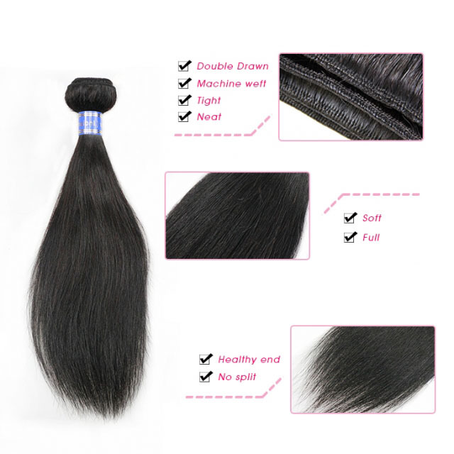 Peruvian Straight Raw Hair 3PCS/ Lot with High Quality 100% Virgin Human Hair, can Be Dyed, Bleached Berrys Fashion Raw Hair