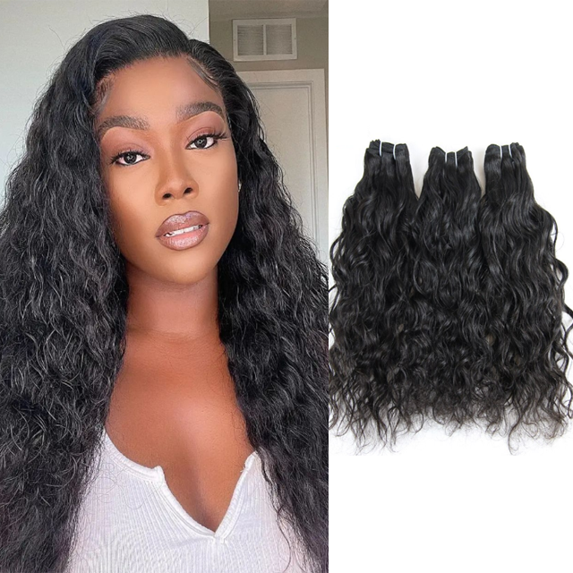 Water Wave  Bundles 3PCS Bundles Deals Double Wefts Machine Made Wavy Nature Hair Extension Berrys Peruvian HAIR Human Raw Hair