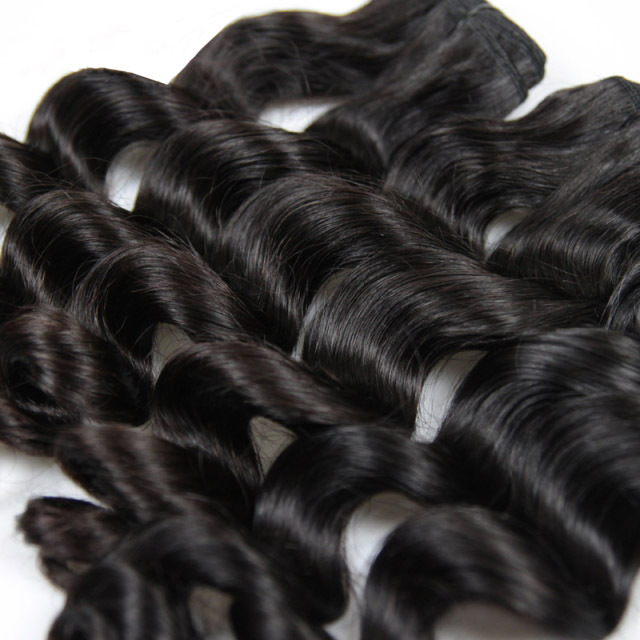 Brazilian Loose Wave Hair 3 Bundles Virgin Human Hair 1B Natural Black Color Raw Hair Extension