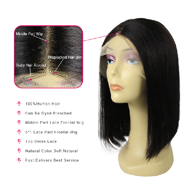 New Arrival 100% Unprocessed Raw Hair T-part Bob wigs Berrysfahion hair