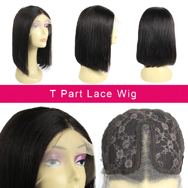 New Arrival 100% Unprocessed Raw Hair T-part Bob wigs Berrysfahion hair