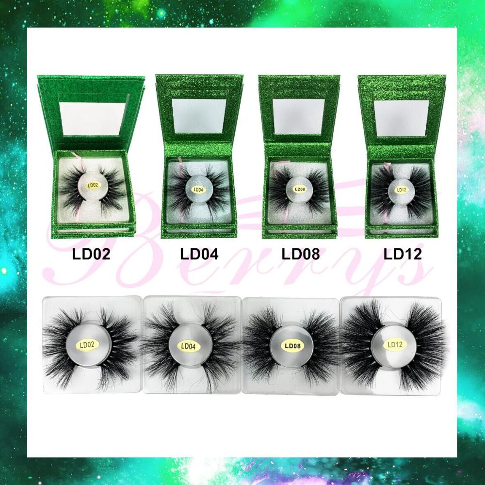 Berrysfashion New Style Private Label Korean Soft Lashes Super Fluffy 25mm 3D Faux Mink False Eyelash